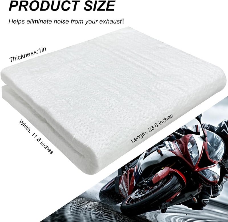BWBWND Muffler Mat, Fiberglass Soundproof Insulated Exhaust Pipe Wrap Silencer, Universal Muffler Packing for 2-Stroke 4-Stroke Motorcycle ATV Dirt Bike, Motorcycle Accessories (23.6 Inch) - Image 2